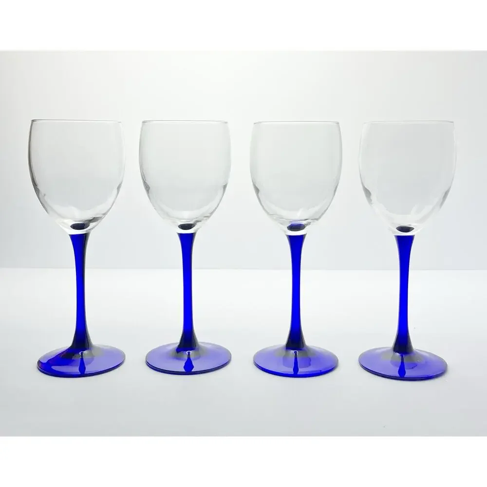 Cristal d’Arques “Neptune” Set of 4 Claret Wine Glasses 7 3/4” 8oz